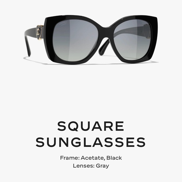 Chanel AUTHENTIC Black Square Sunglasses - Picture 1 of 4